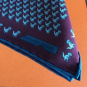 Hermès dinosaur pocket square 2019